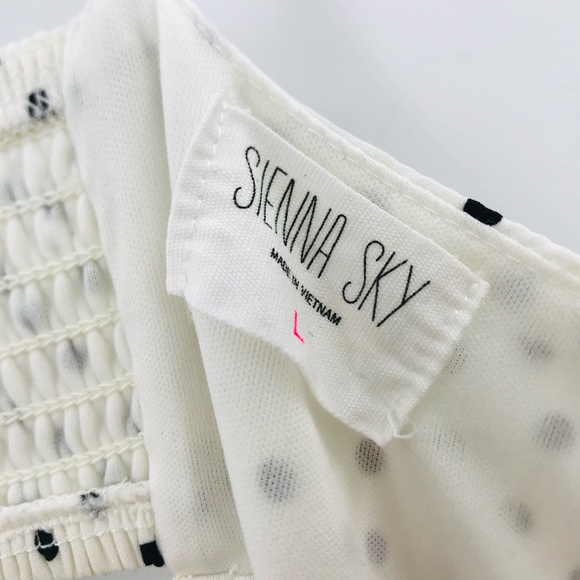 Sienna Sky Button Front High Low Midi Dress Polka Dot White Black Size Large - Picture 4 of 8